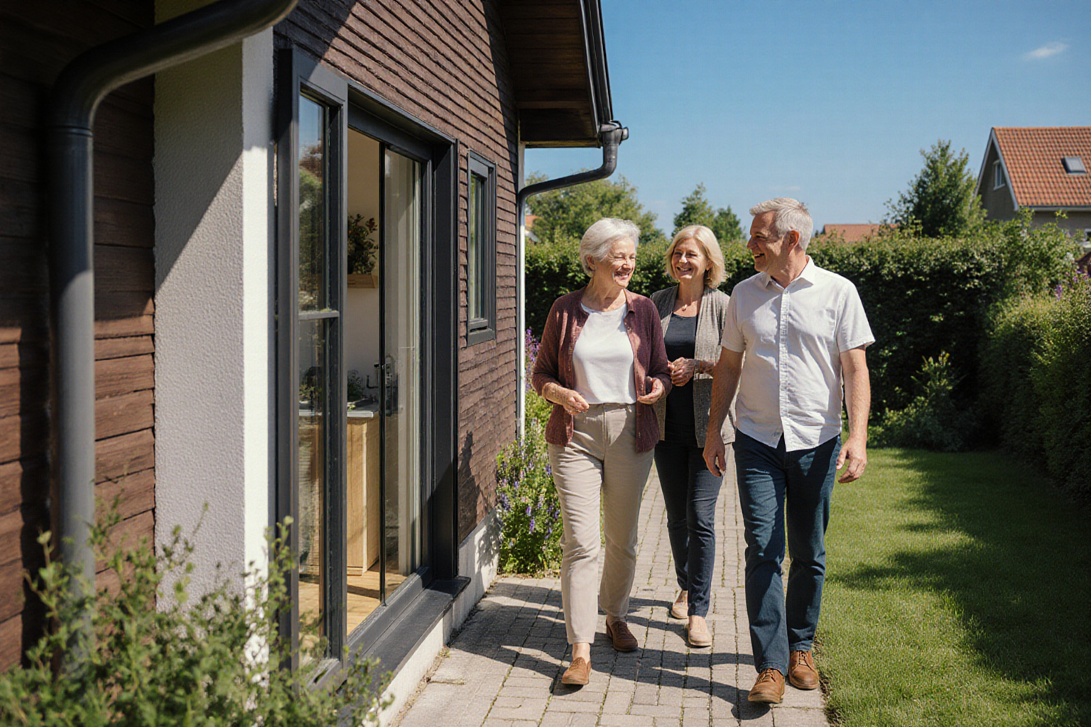 Rundgang am Hauseingang und im Garten